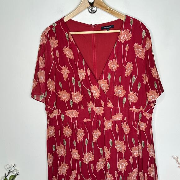 MADEWELL Tulip-Sleeve Maxi Dress in Tall Sunflowers Bright Sz 20 {BB34} - Picture 2 of 8